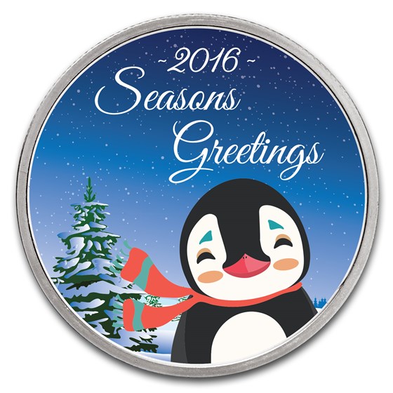 1 oz Silver Colorized Round - APMEX (Playful Penguin) 1 oz Silver Colorized Round - APMEX (Playful Penguin)